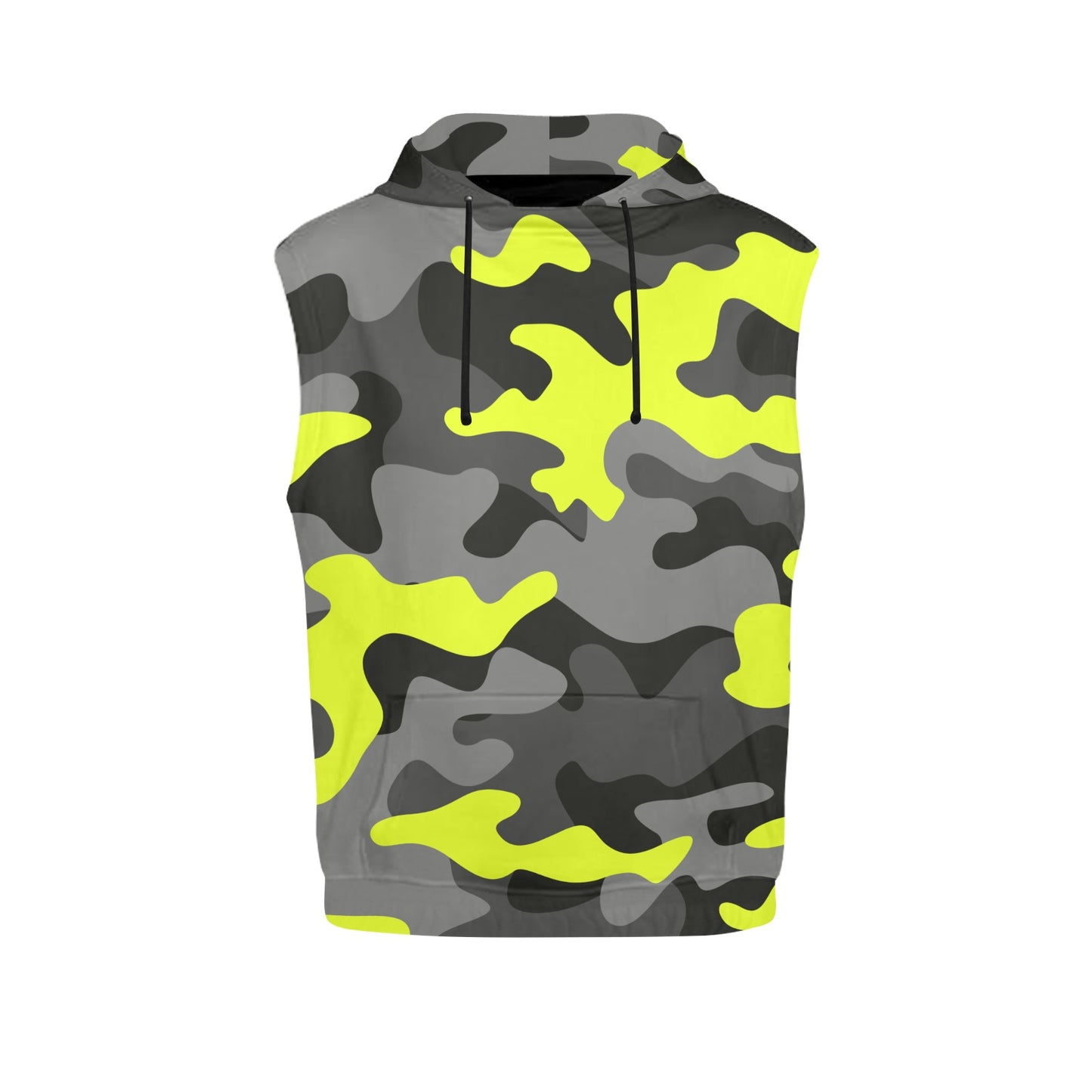 Sleeveless Camo Hoodie For Women | Yellow, Black and Gray