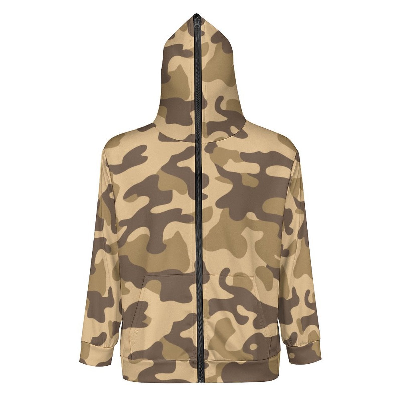 Zip up Camo Hoodie | Khaki Camouflage