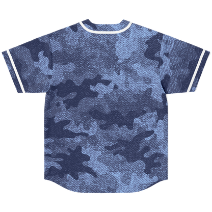 Camo Baseball Jersey | Denim Blue Camouflage