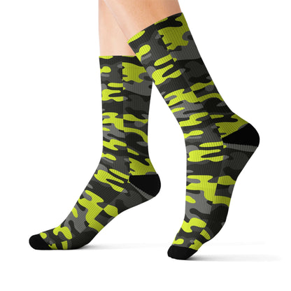 Camo Socks | Yellow, Black, and Gray Camouflage