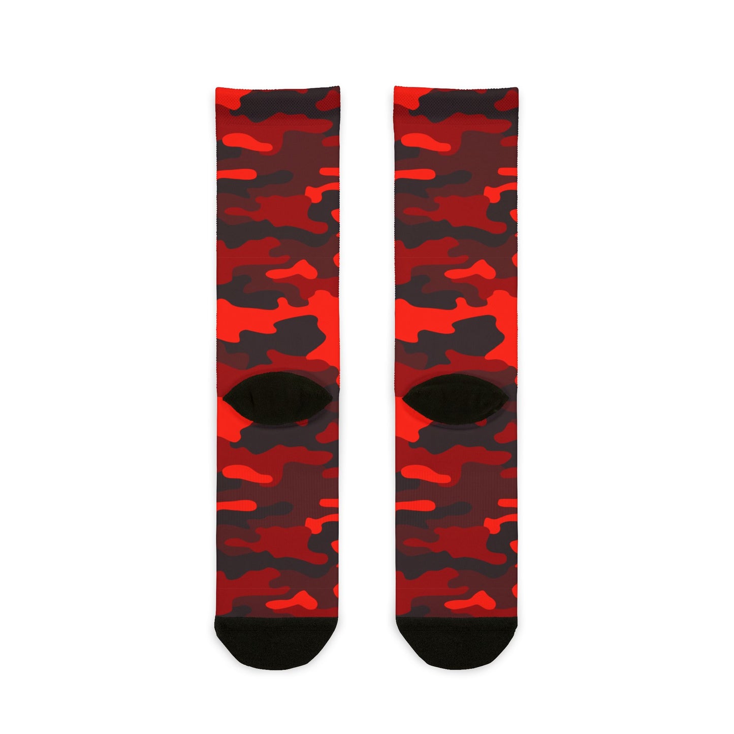 Camo Socks | Scarlet Red & Black | Sublimation Crew