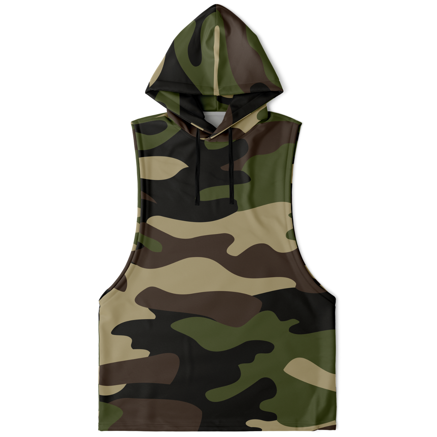 Sleeveless Hoodie | Classic Green Camouflage