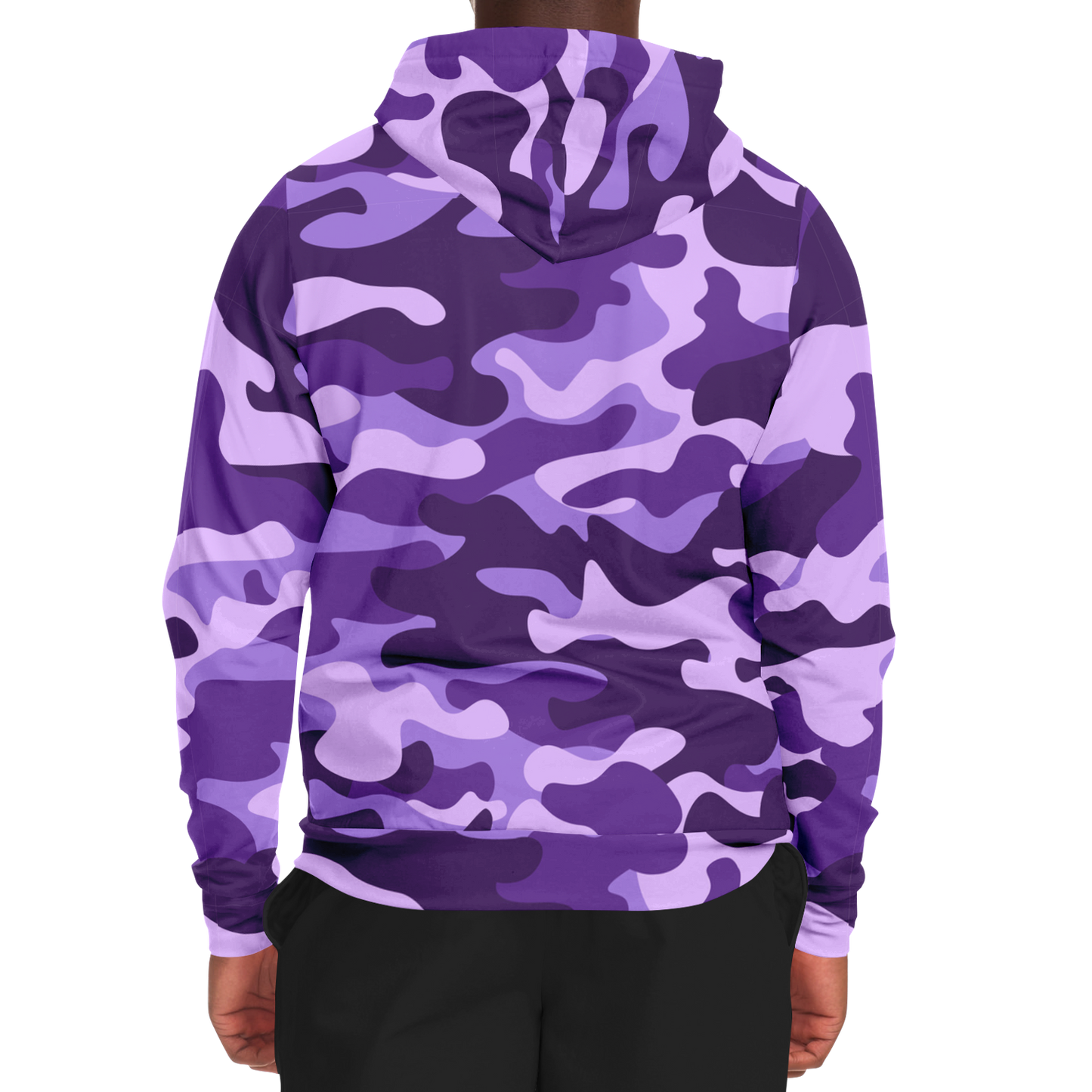 Zip-Up Hoodie | Purple, Blue, and Mauve Camouflage