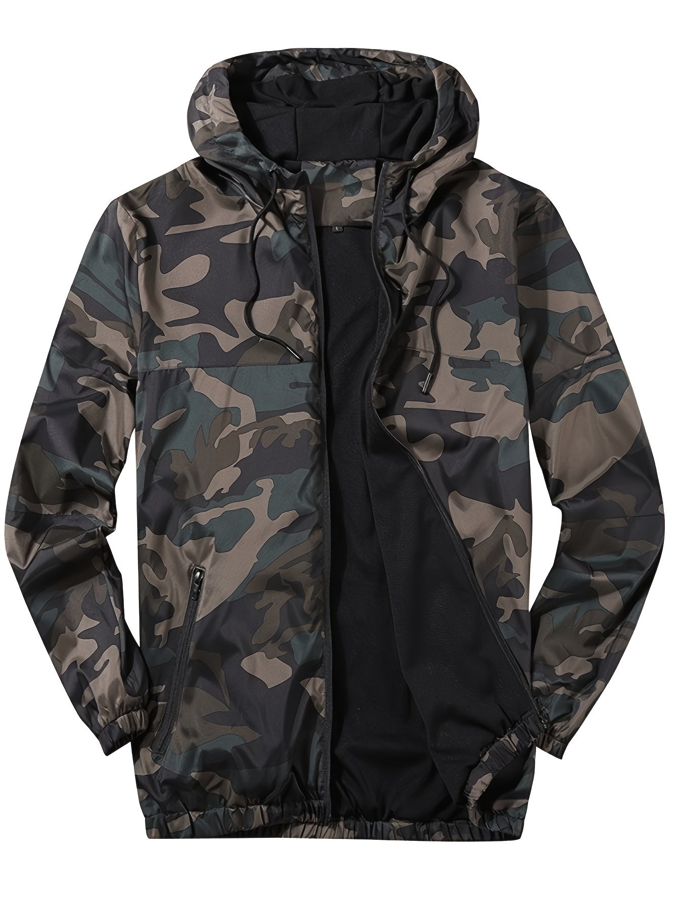 Camouflage Pattern Hooded Jacket for Men | Loose Fit