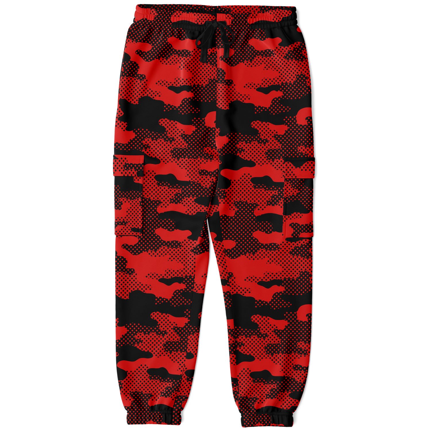 Black & Red Camo Cargo Pants | Pixel Camouflage | Unisex