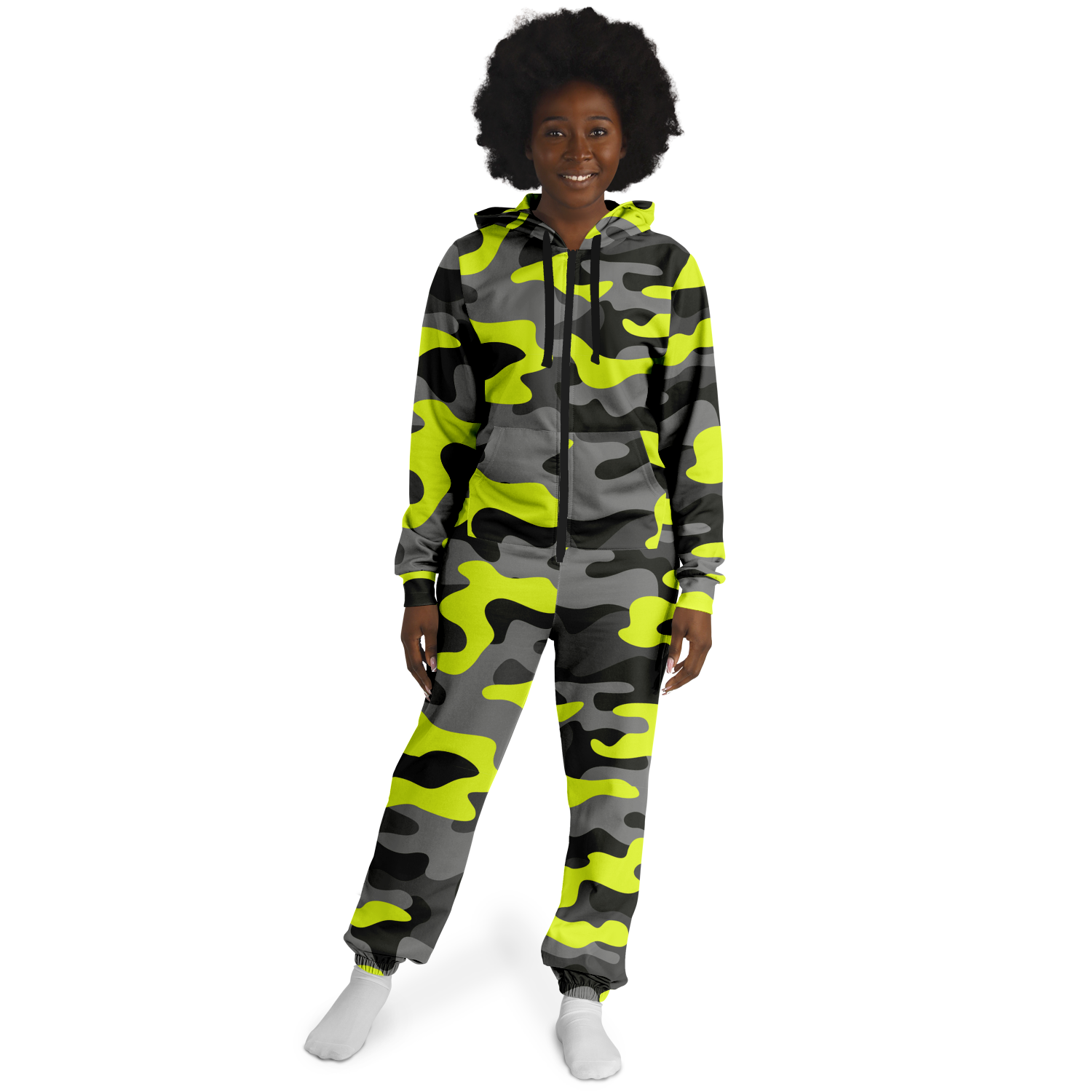 Camo Jumpsuit | Yellow, Black, and Gray Camouflage