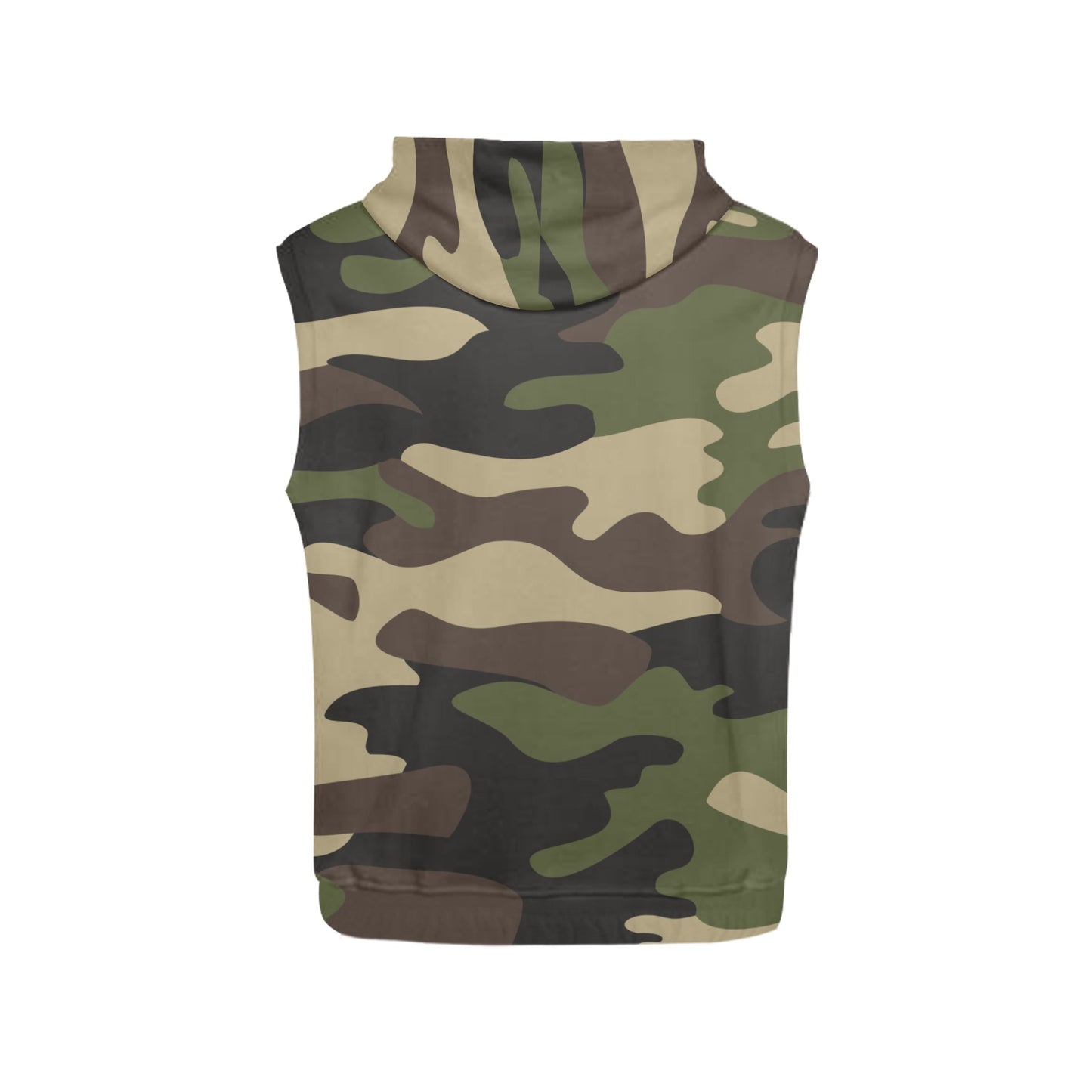 Sleeveless Camo Hoodie For Women | Classic Green Camouflage