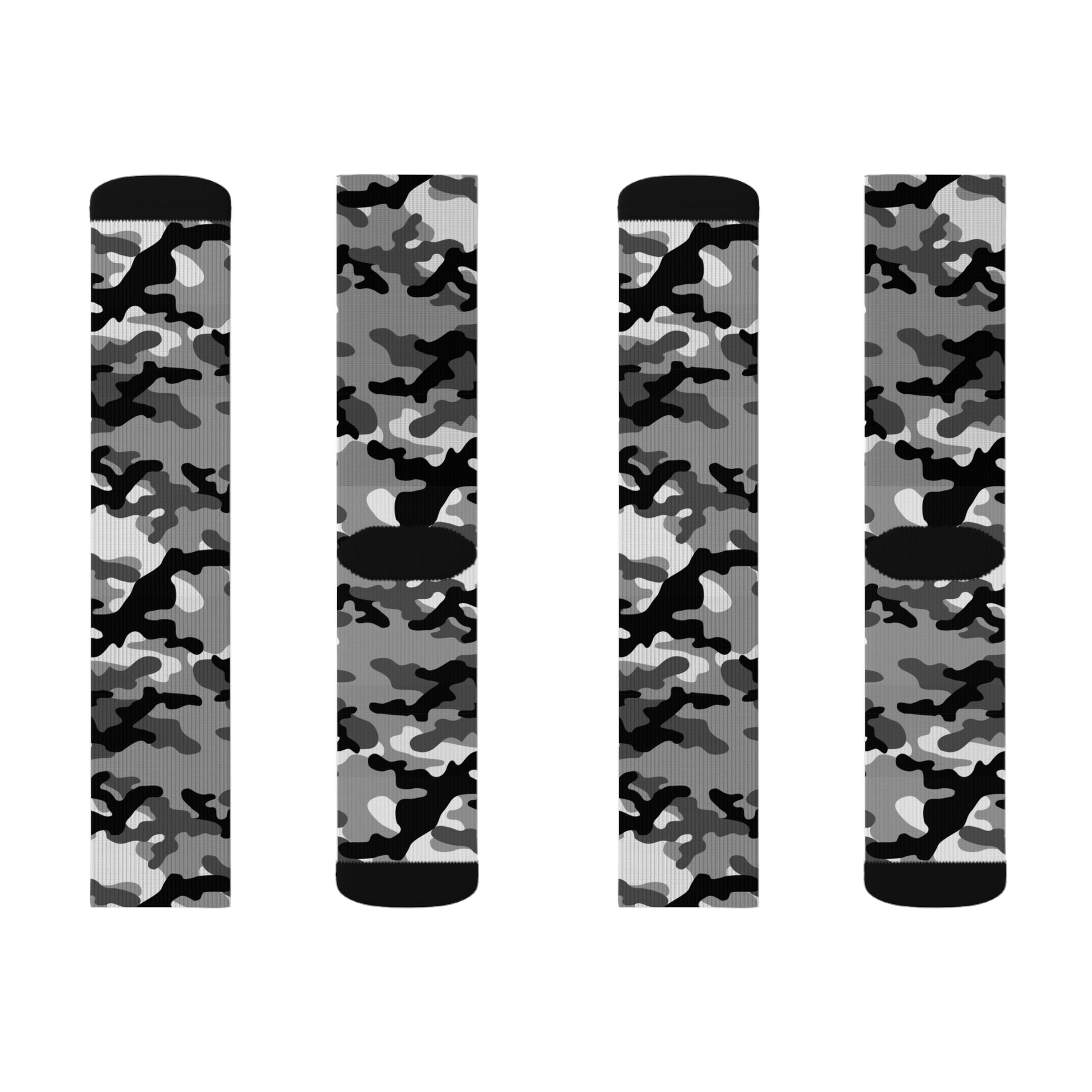 Camo Socks | Black, Gray & White Camouflage