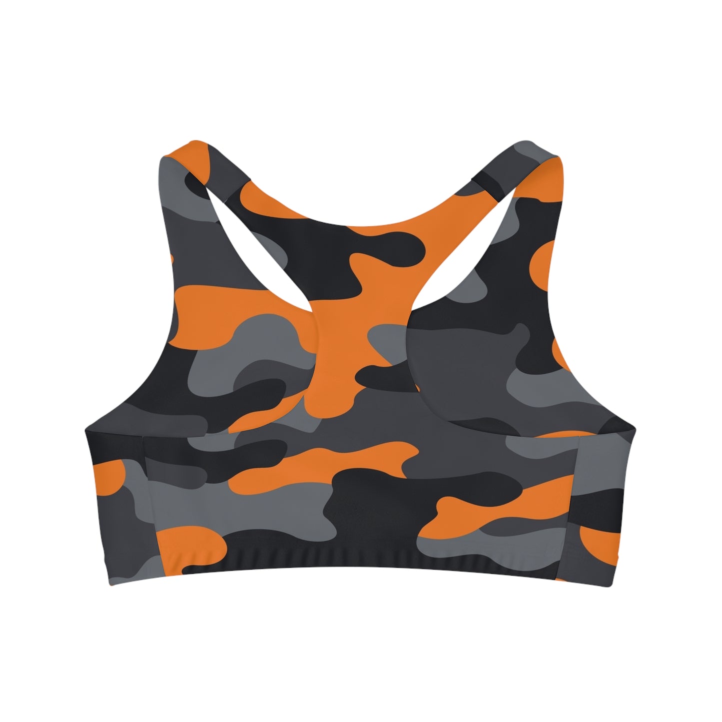 Camo Bra | Orange, Black, and Gray Sports Camouflage