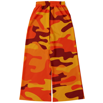 Camo Wide Leg Pants | Orange & Red Camo