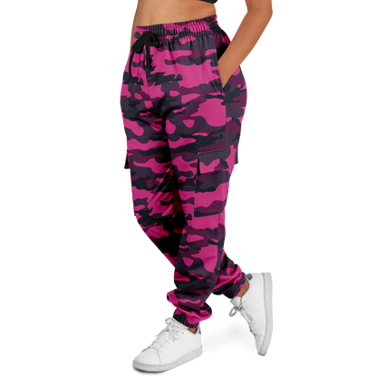 Pink Camo Cargo Pants | Onyx & Deep Blue Mixed Camouflage