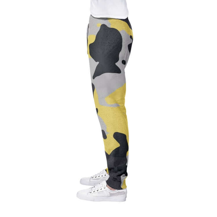 Men's Camo Track Pants | Yellow, Black, and Silver