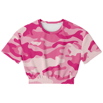 Camo Crop Top Sweatshirt | Lavender Pink Camouflage