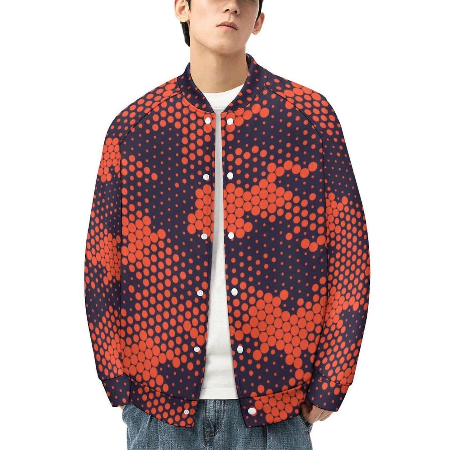 Men's Camo Jacket | Orange & Blue Digital Camouflage