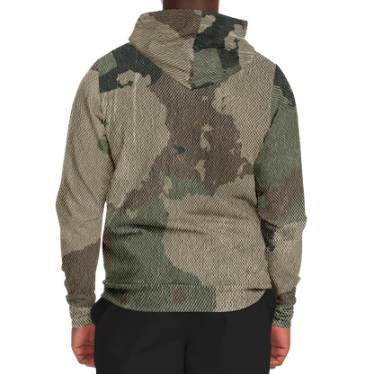 Zip-Up Hoodie | Dirty Brown Camouflage