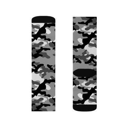 Camo Socks | Black, Gray & White Camouflage