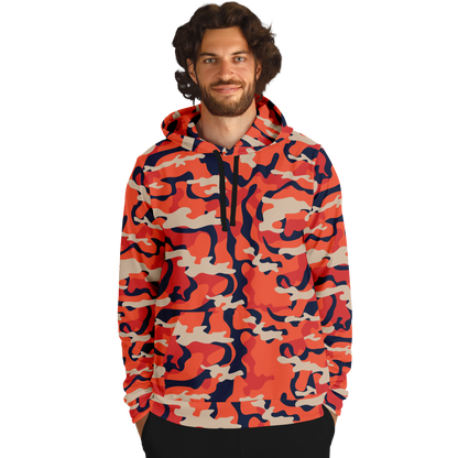 Camo Hoodie | Carmine Pink, Blue and Tan Camouflage