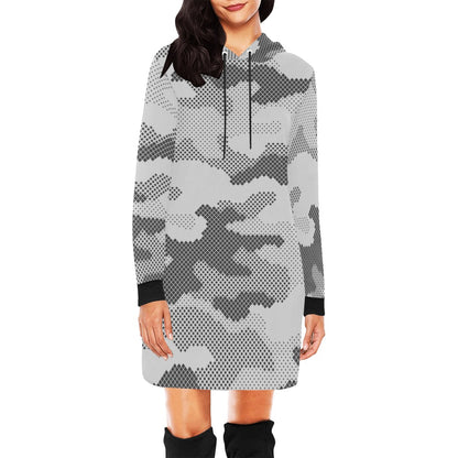 Camo Hoodie Dress | Digital Gray Camouflage