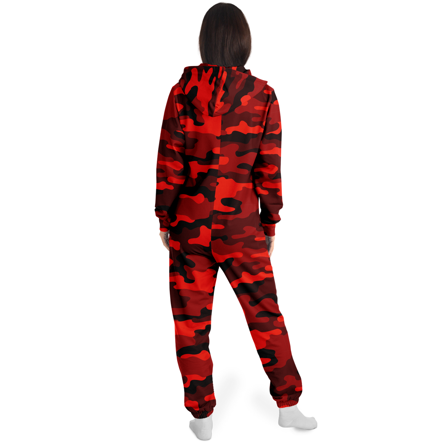 Camo Onesie | Scarlet Red and Black Camouflage