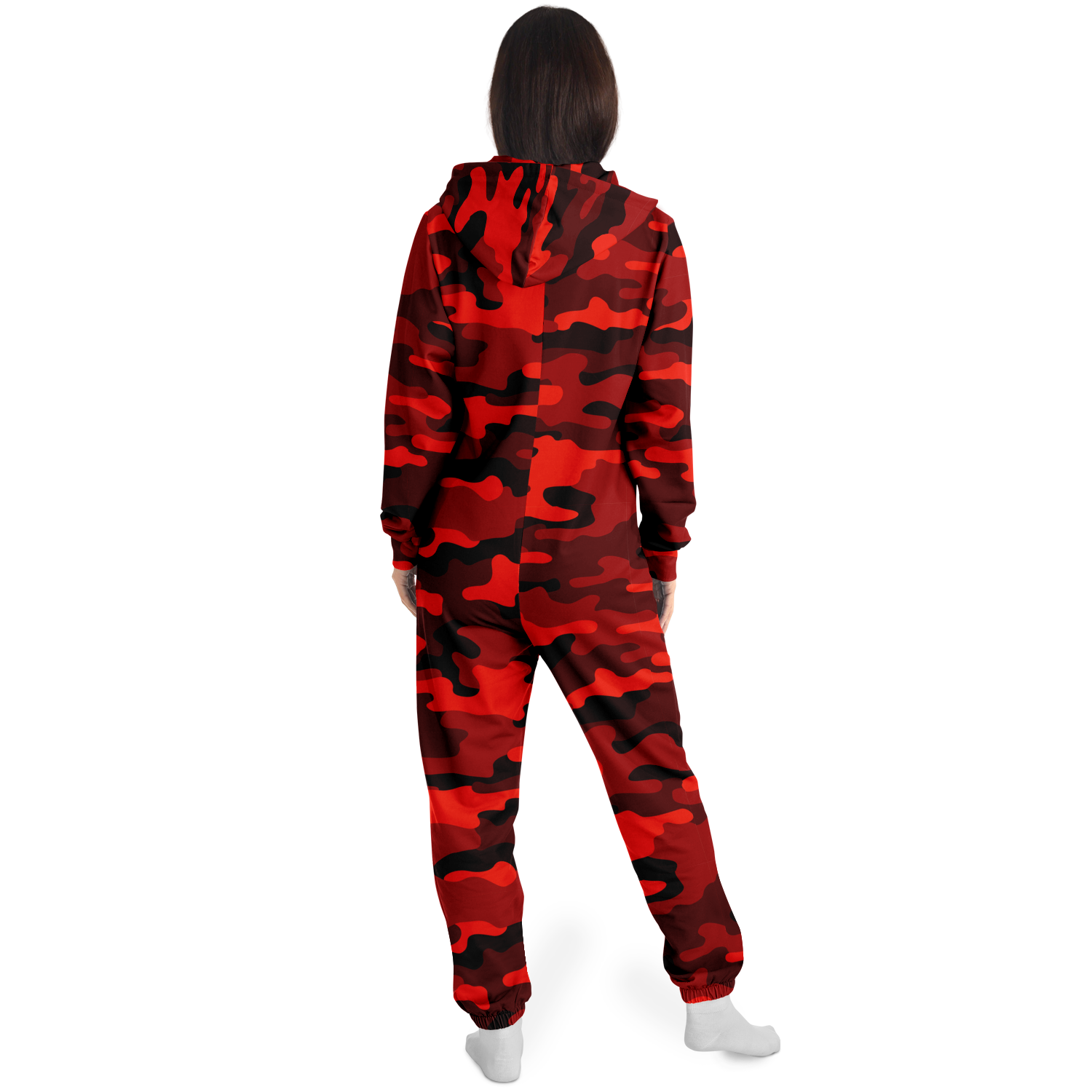 Camo Onesie | Scarlet Red and Black Camouflage