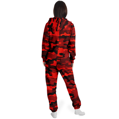 Camo Onesie | Scarlet Red and Black Camouflage