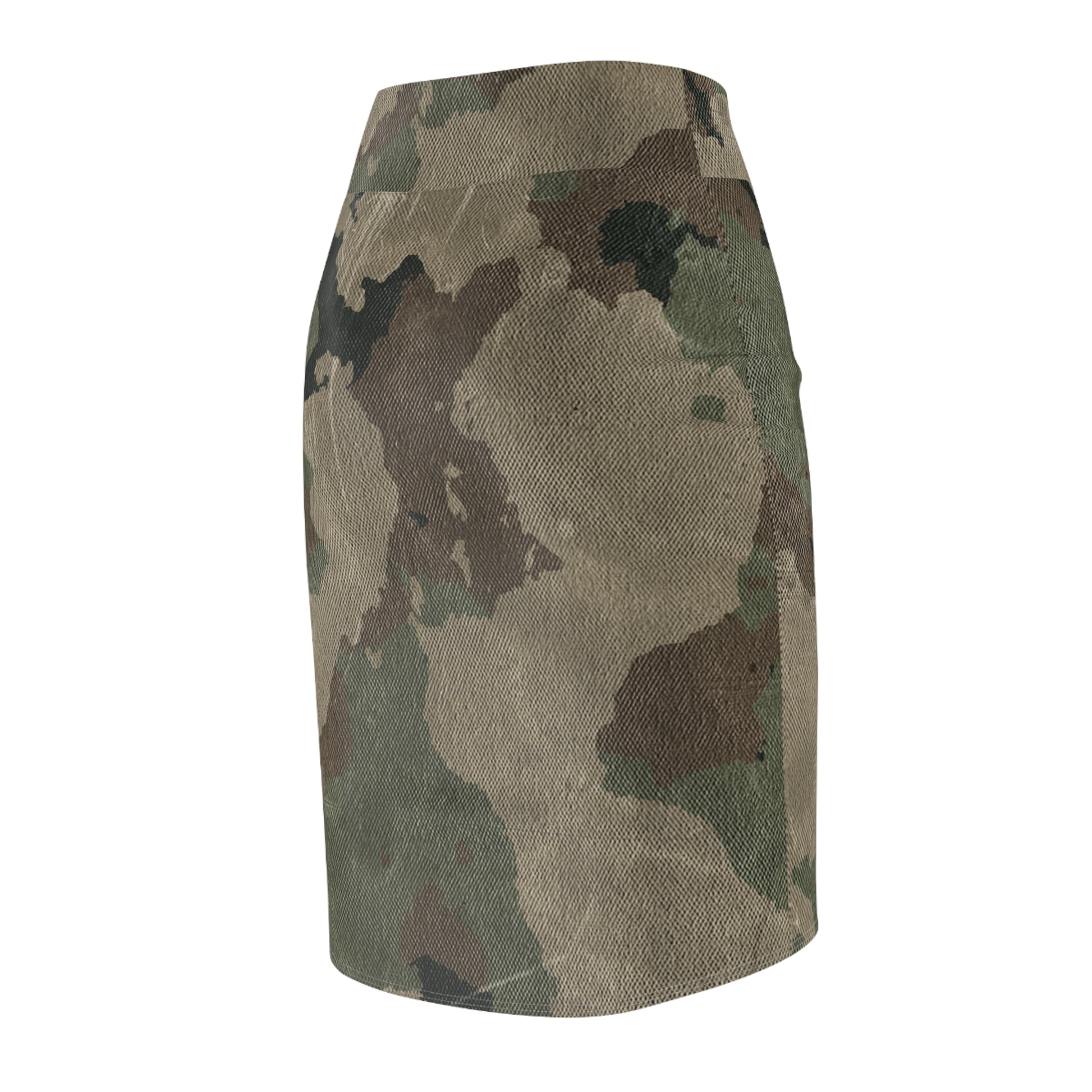 Camo Mini Skirt | Pencil Cut | Dirty Brown