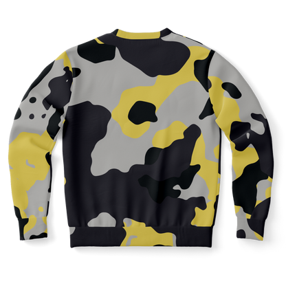 Camo Sweatshirt | Unisex | Yellow, Black & Silver Camouflage