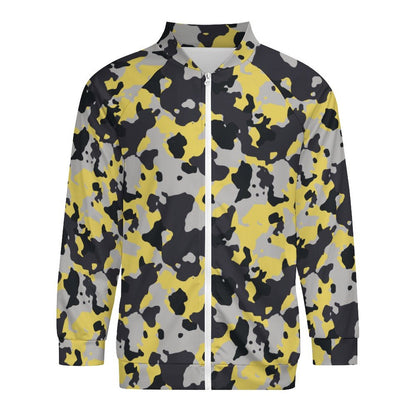 Camo Shirt | Raglan Zip-up | Yellow, Black and Silver