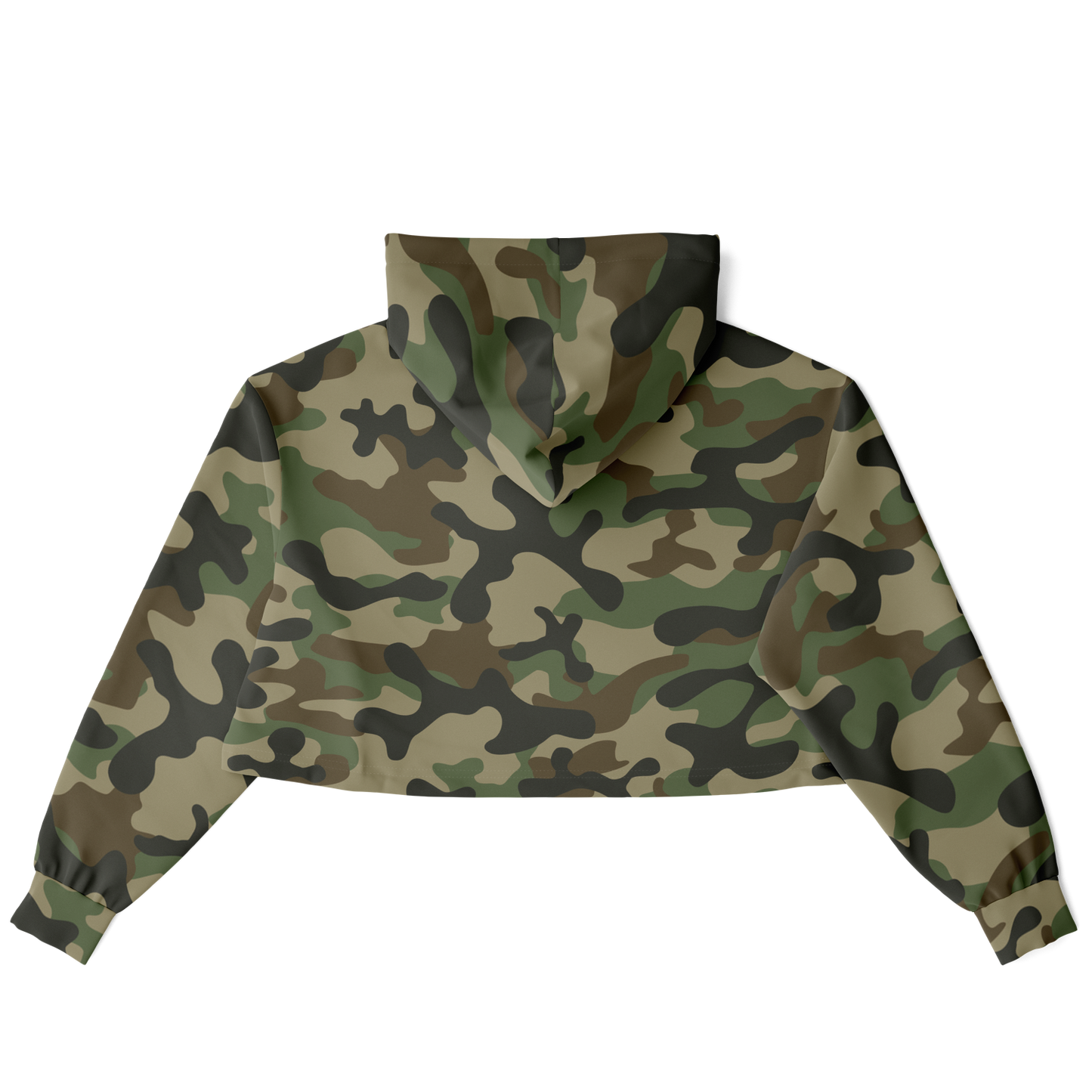 Cropped Hoodie For Women | Military Brown Camouflage