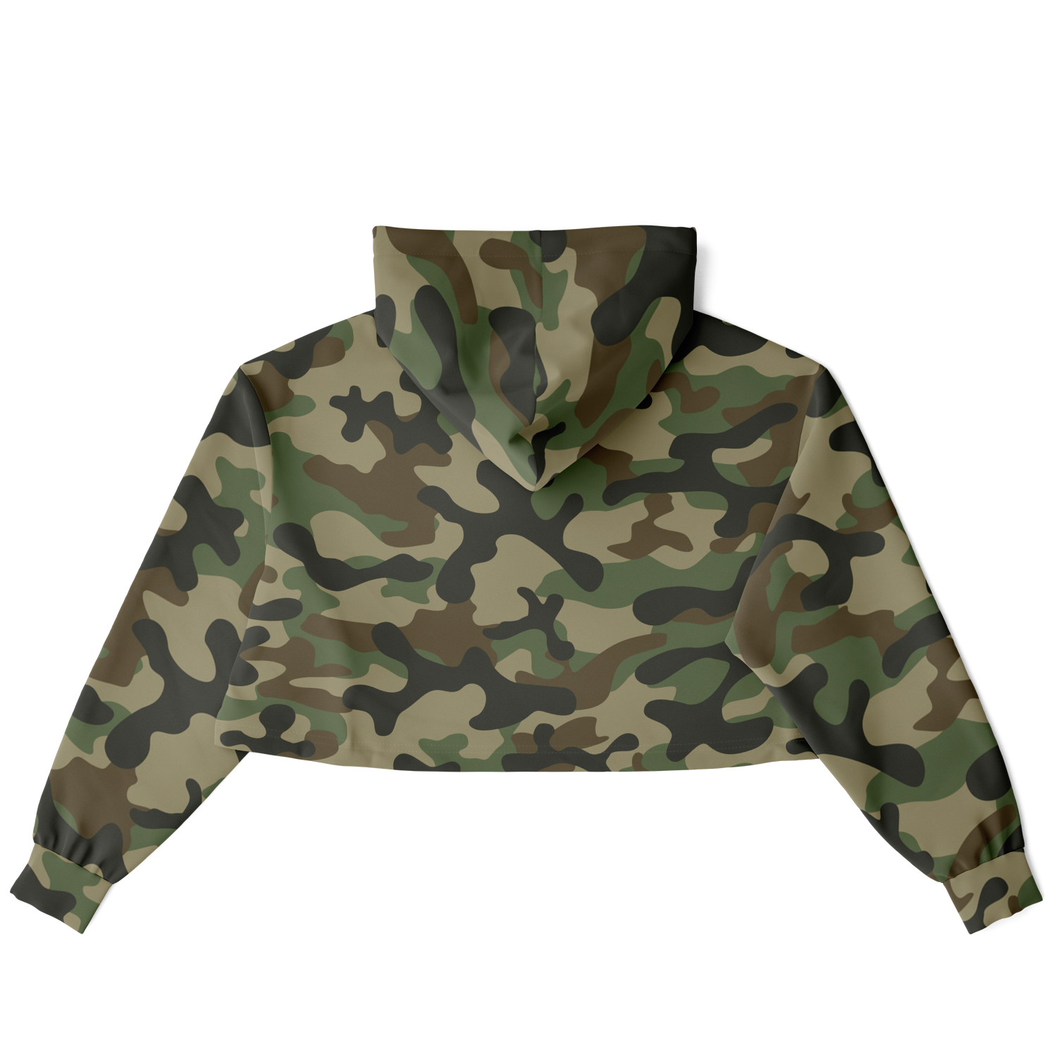 Cropped Hoodie For Women | Military Brown Camouflage