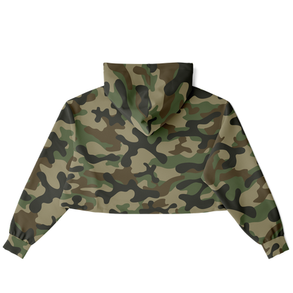 Cropped Hoodie For Women | Military Brown Camouflage