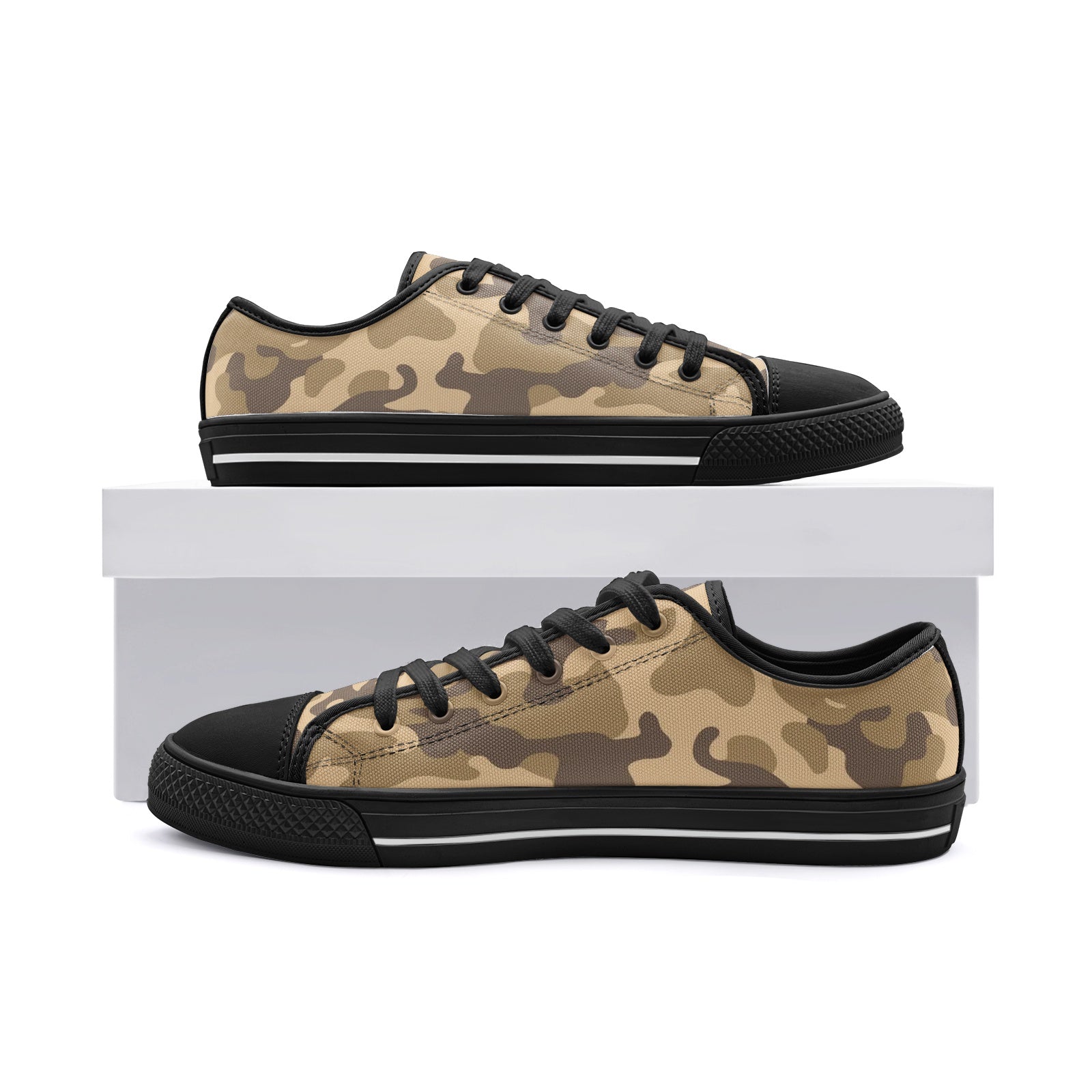 Camo Shoes | Low Top Canvas | Khaki Camouflage