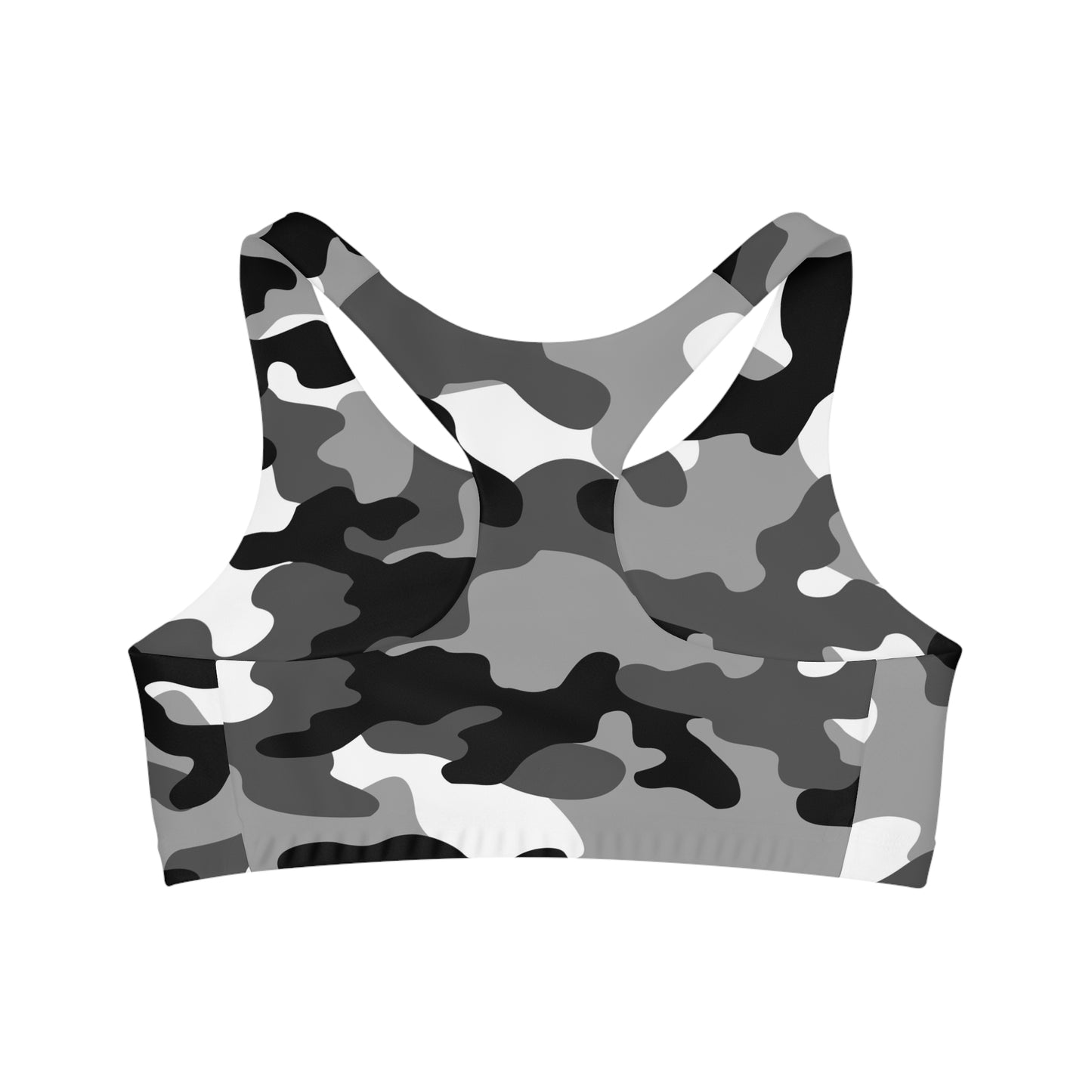 Camo Bra | Gray, Black, and White Sports Camouflage