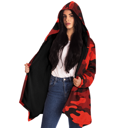 Camo Cloak | Scarlet Red & Black Camouflage | Microfleece