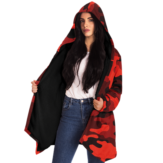 Camo Cloak | Scarlet Red & Black Camouflage | Microfleece