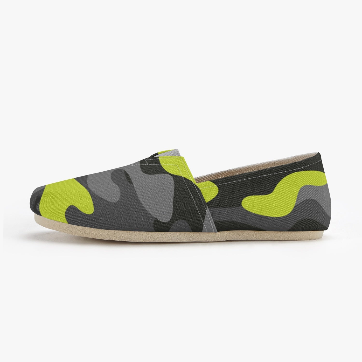 Camo Toms | Black, Gray, and Yellow camouflage Canvas Shoes