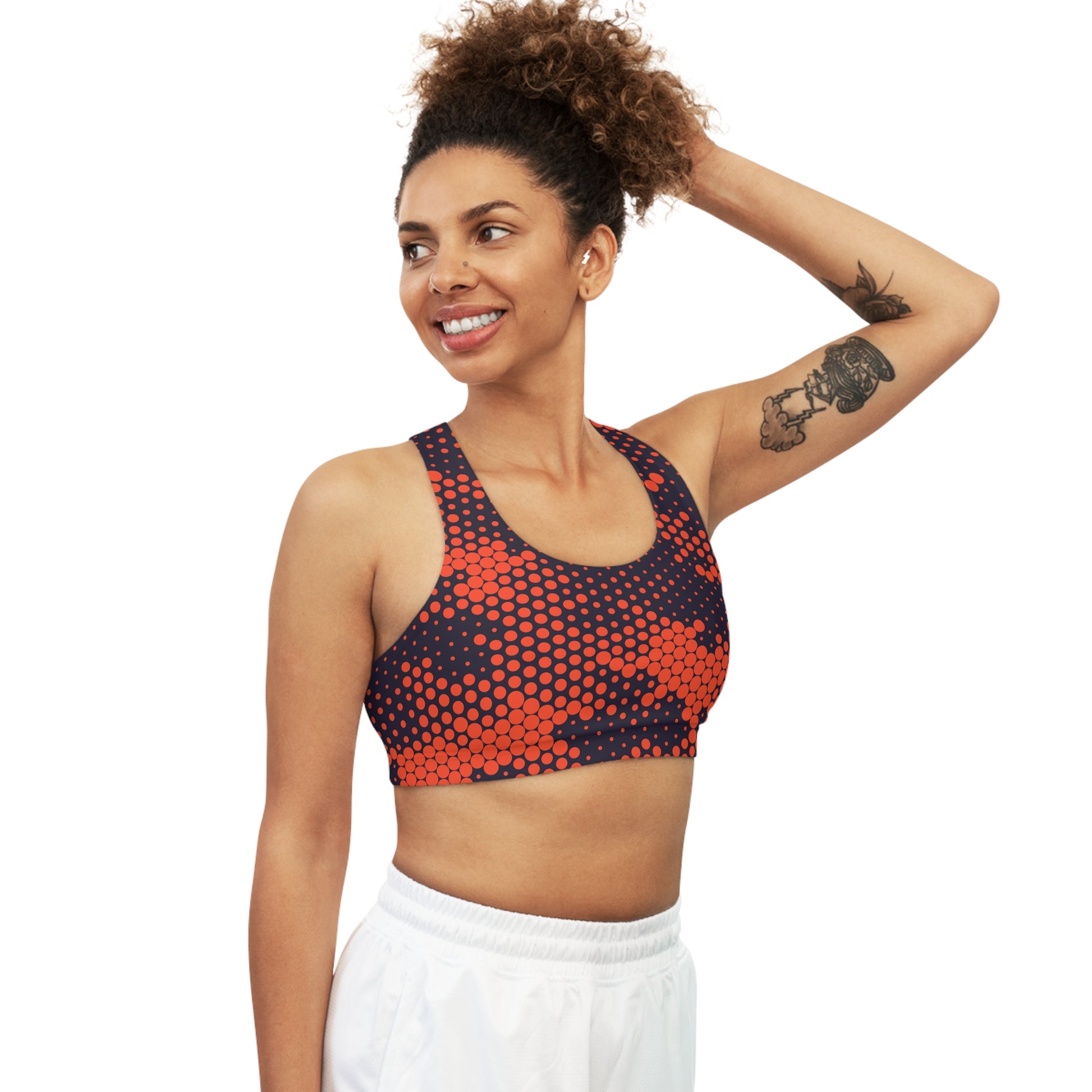 Camo Bra | Orange & Blue Digital Sports Camouflage