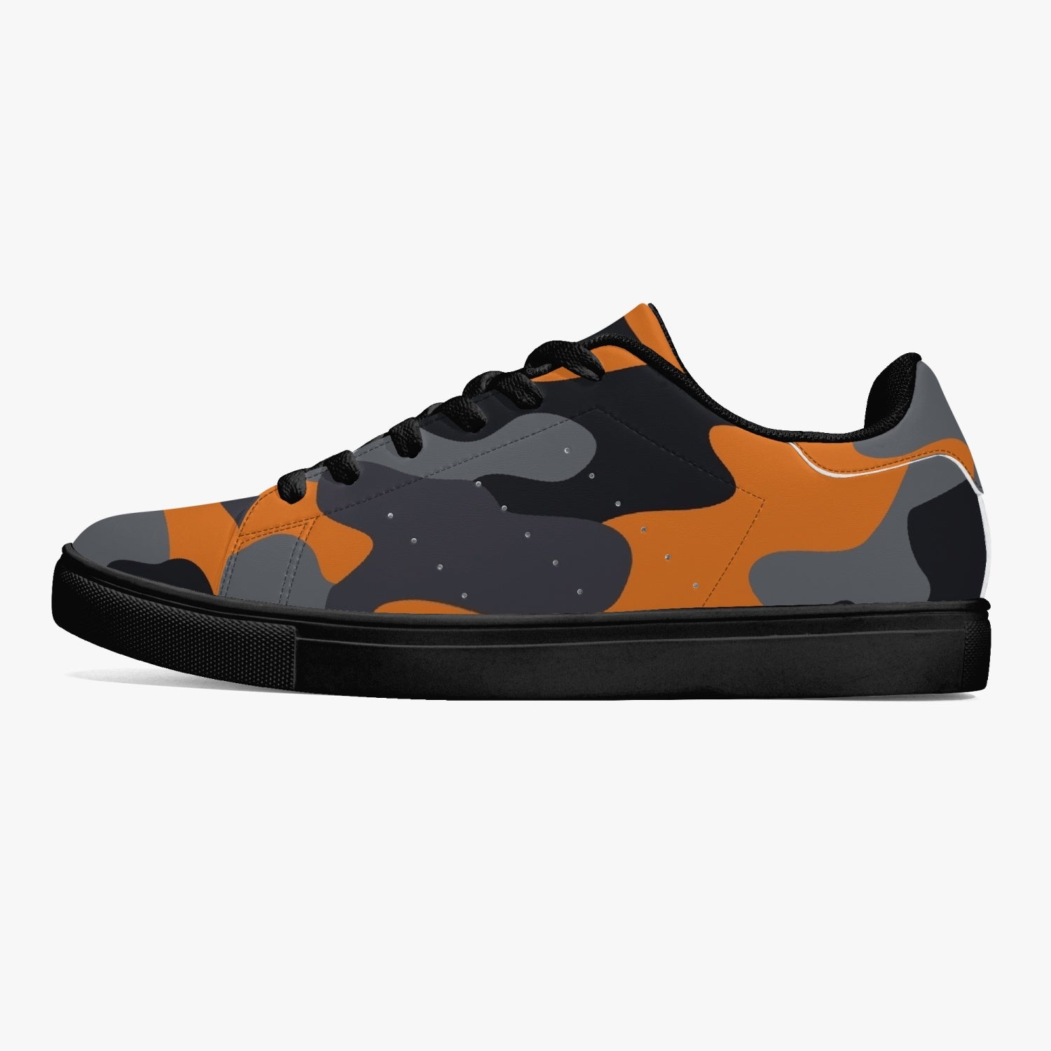 Camo Sneakers | Classic Low-Top | Orange, Black, & Gray