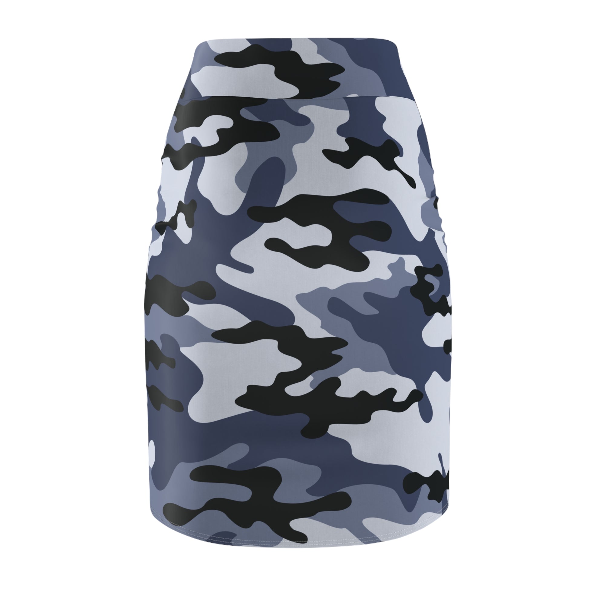 Camo Mini Skirt | Pencil Cut | Light Blue