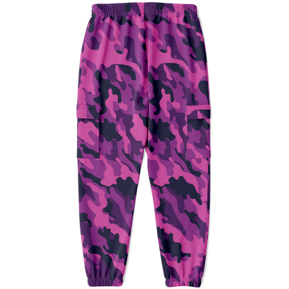 Pink Camo Cargo Pants | Blue & Magenta Mixed Camouflage