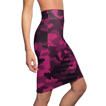 Camo Mini Skirt | Pencil Cut | Digital Pink Pattern