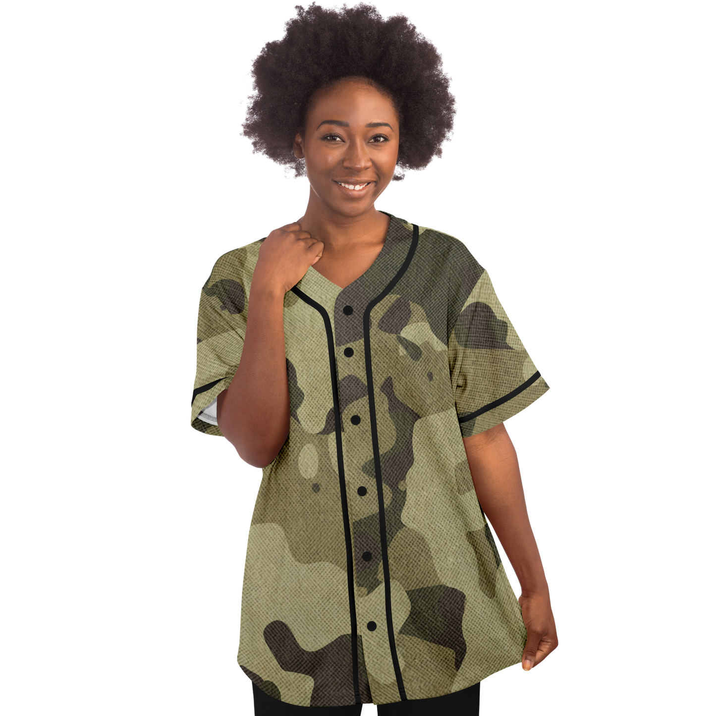 Camo Baseball Jersey | Green Fabric Camouflage