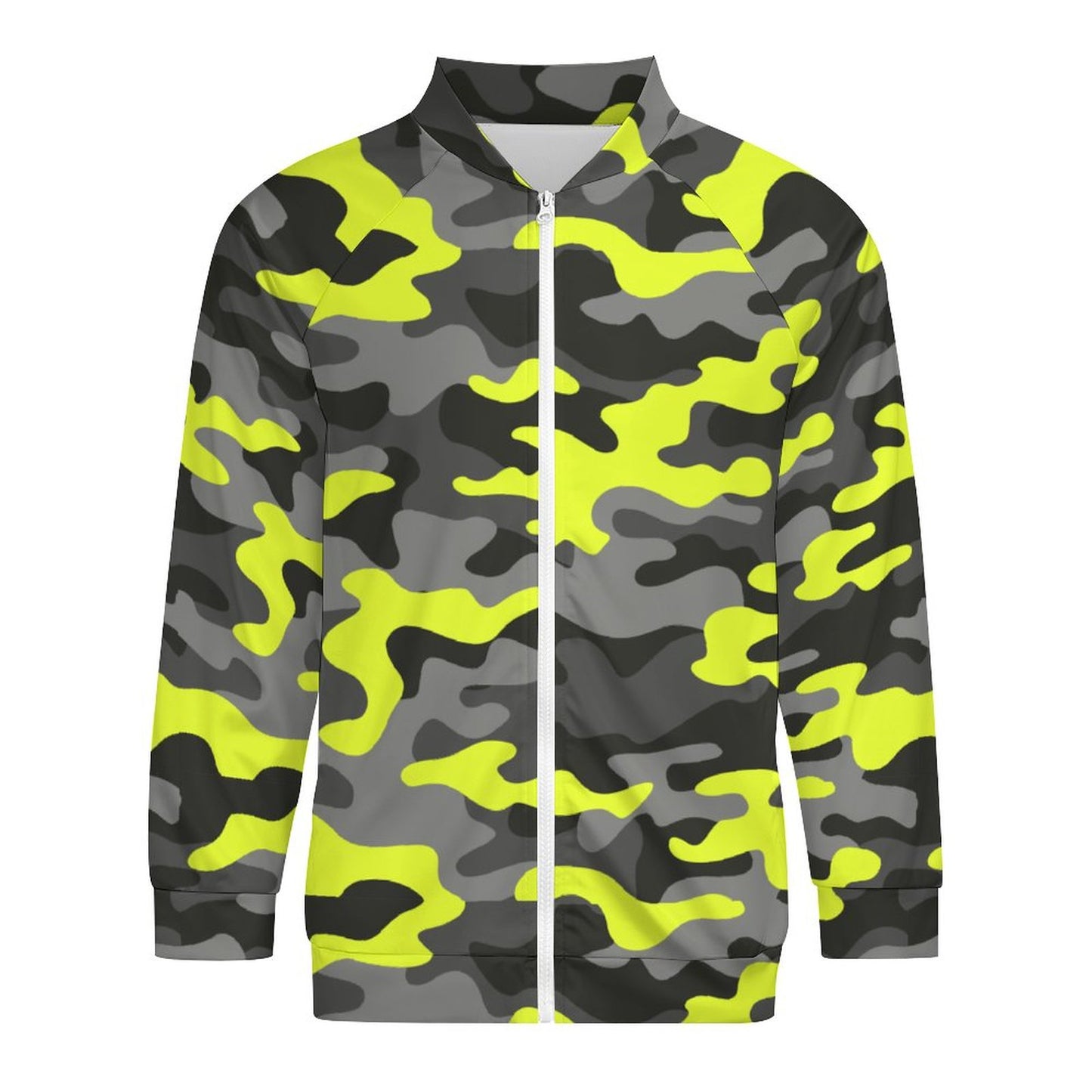 Camo Shirt | Raglan Zip-up | Yellow, Black, and Gray