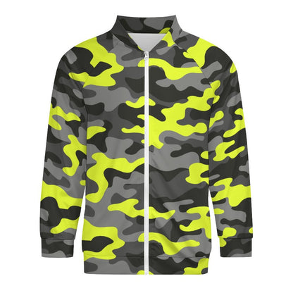 Camo Shirt | Raglan Zip-up | Yellow, Black, and Gray