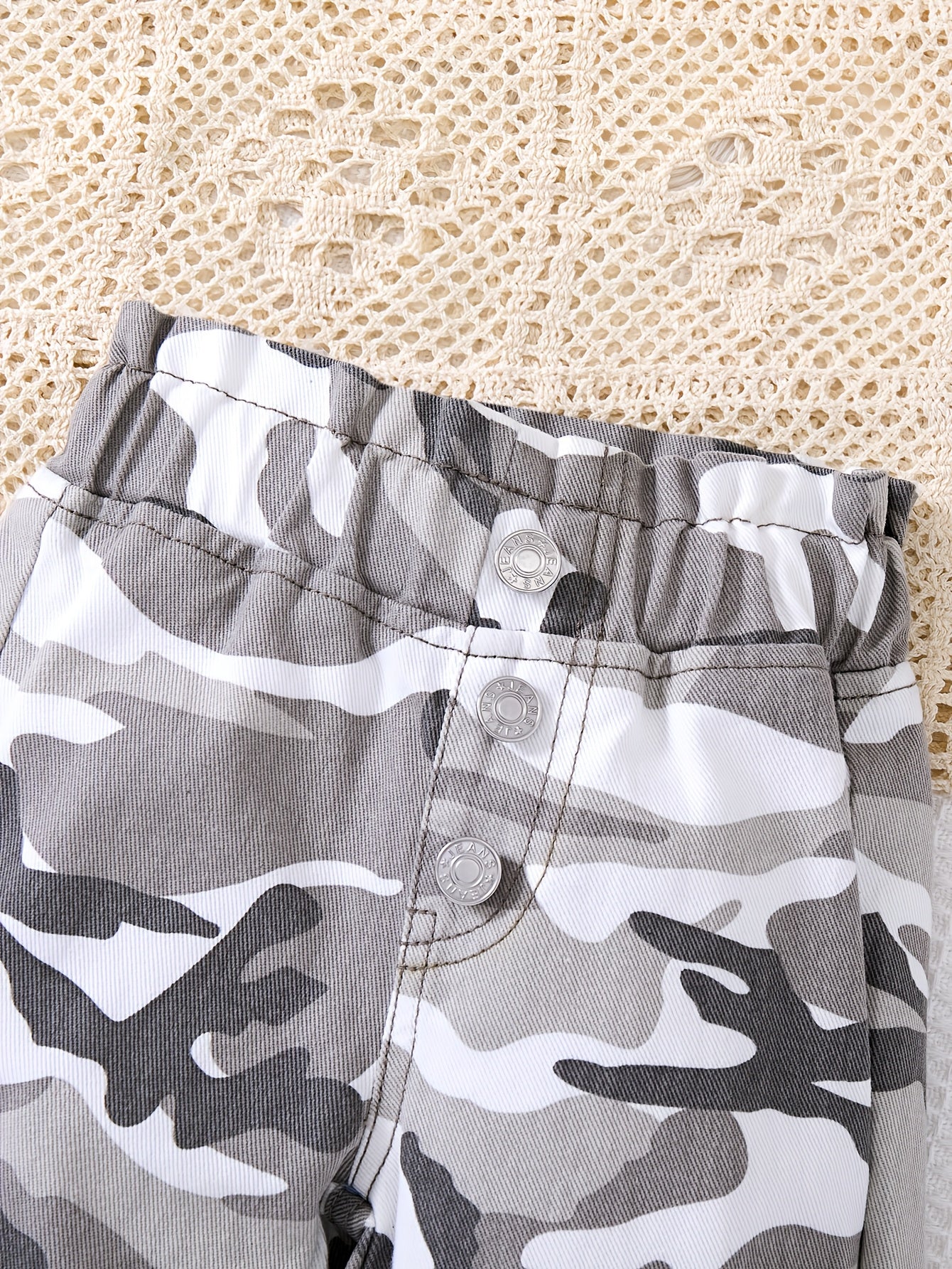 Women's Denim Pants | Loose Fit Camo Jeans with Pockets