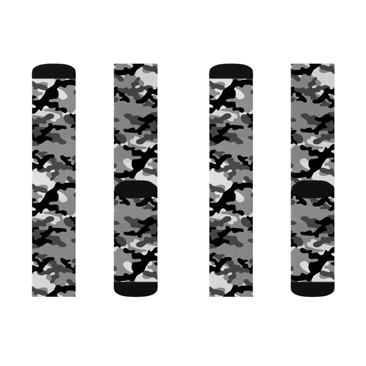 Camo Socks | Black, Gray & White Camouflage