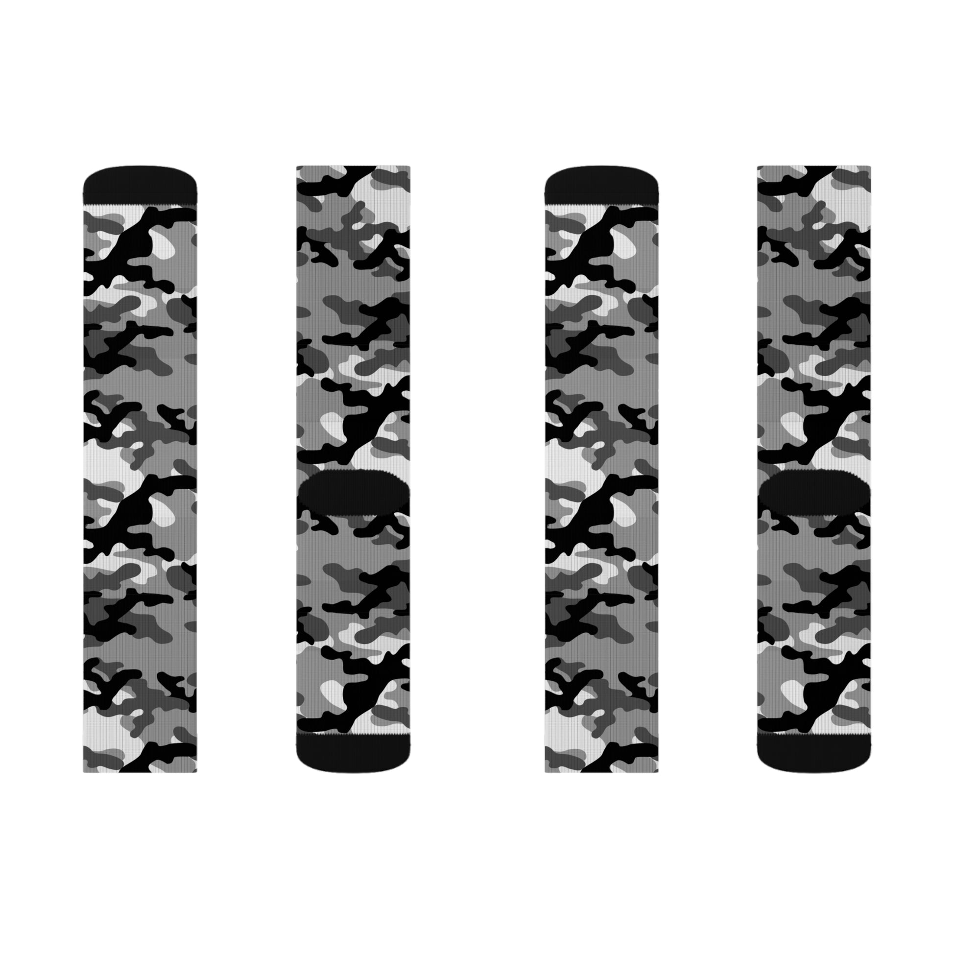 Camo Socks | Black, Gray & White Camouflage