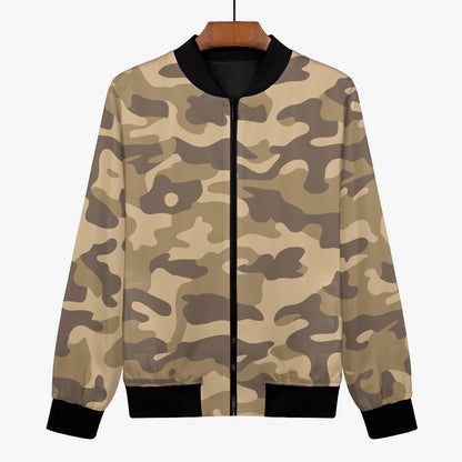 Women's Camo Bomber Jacket | Khaki Camouflage