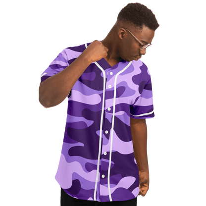 Camo Baseball Jersey | Purple, Blue & Mauve Camouflage