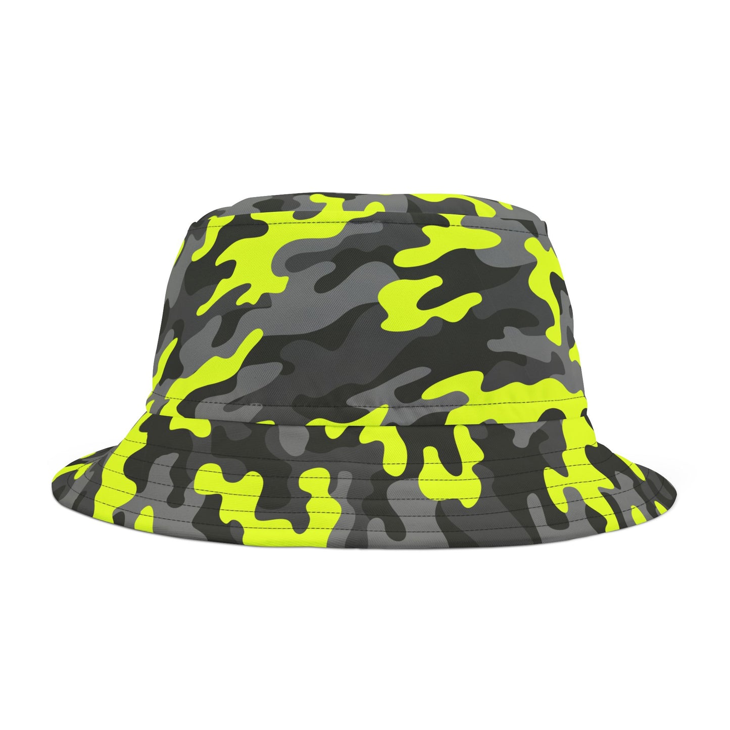 Camo Bucket Hat | Yellow, Black, and Gray Camouflage